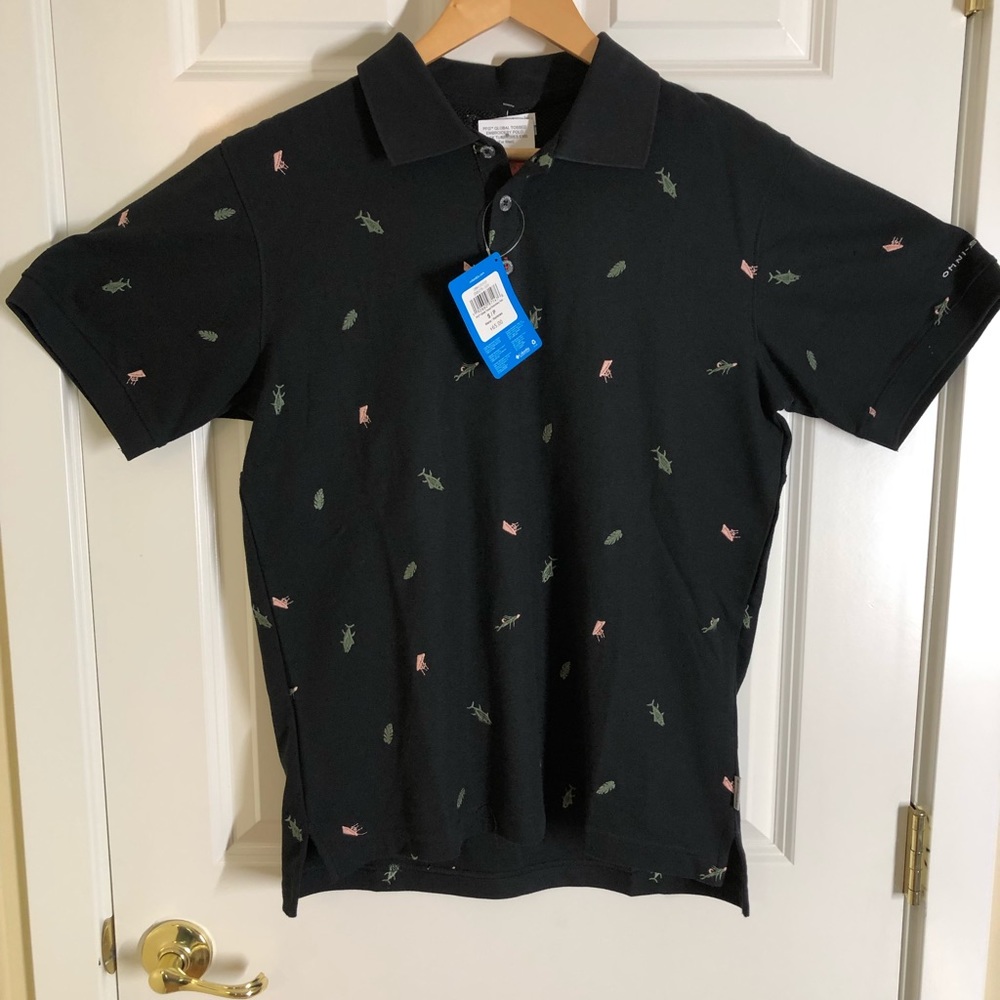 NEW! COLUMBIA PFG GLOBAL TOSSED POLO MENS small